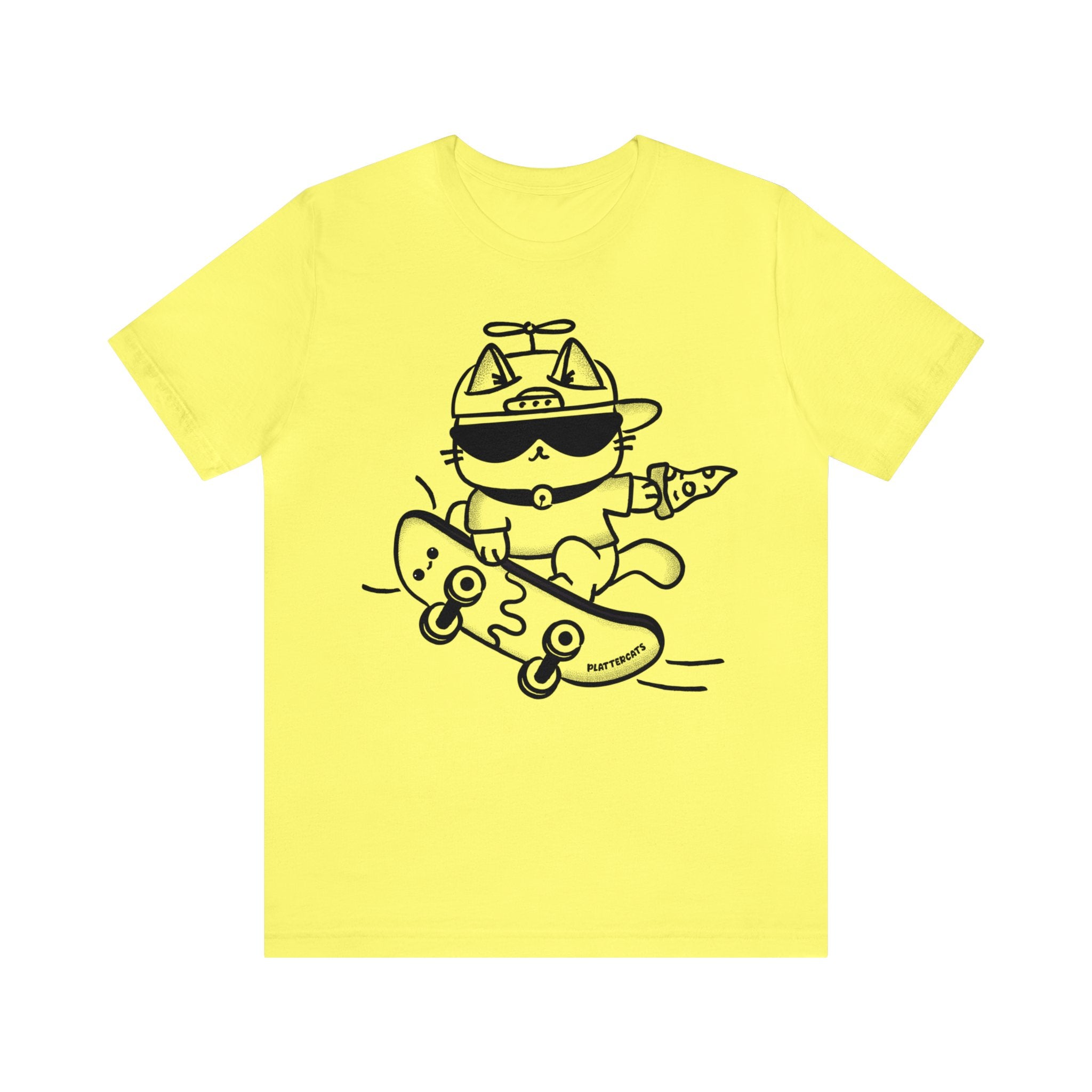 Skateboarding Pizza Cat - Cute Cat Shirt - PlatterCats Creative