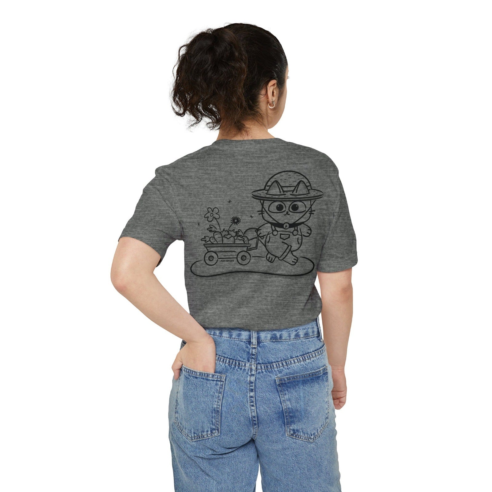 Gardening Cat - Unisex - Pocket T-shirt - PlatterCats Creative