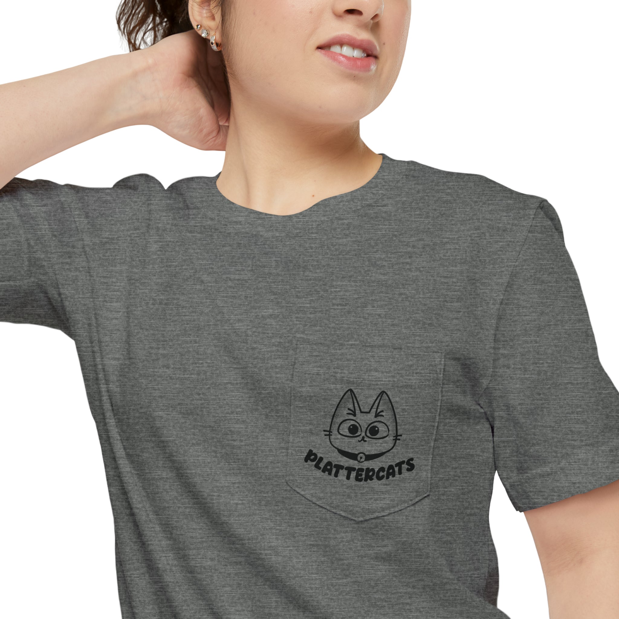 Gardening Cat - Unisex - Pocket T-shirt - PlatterCats Creative