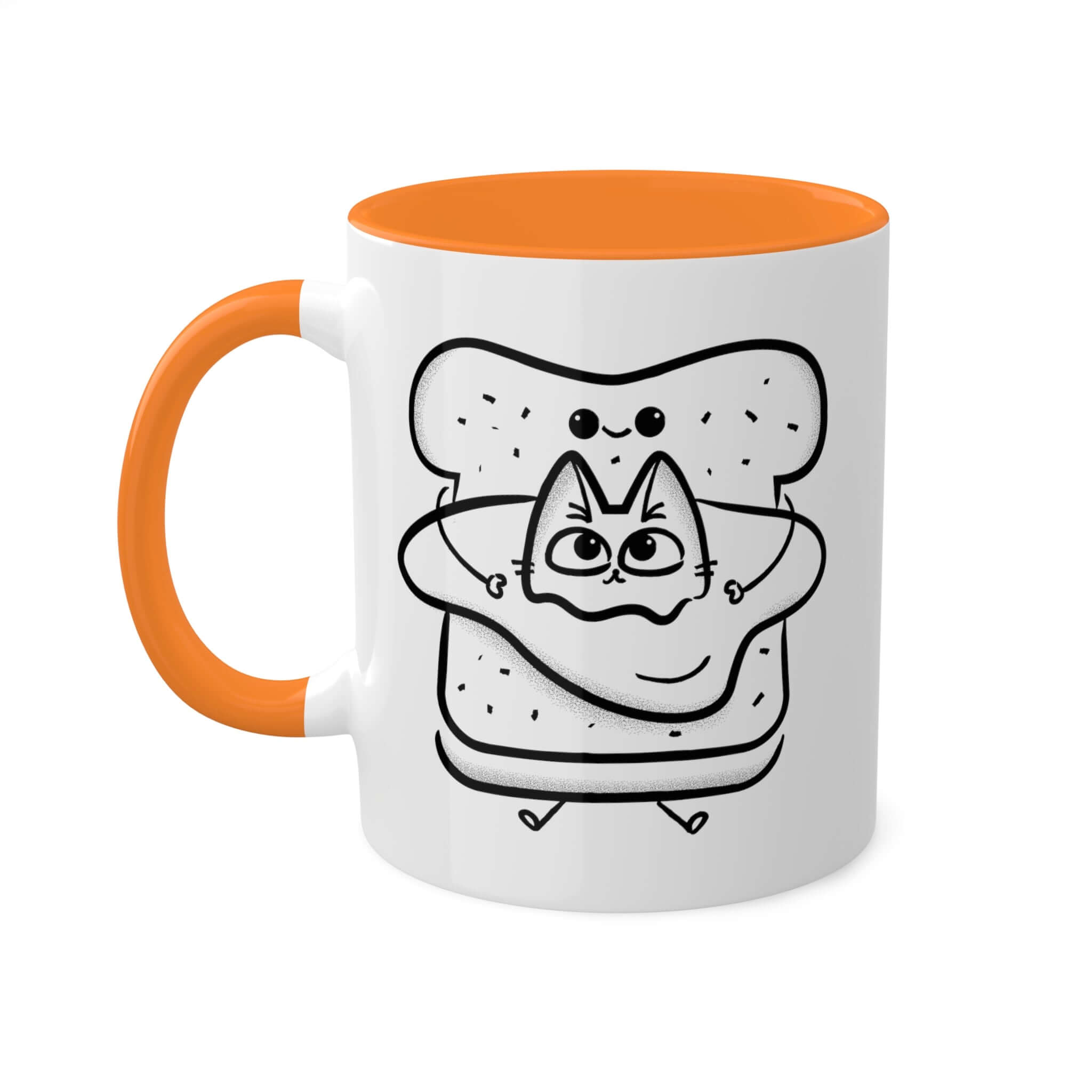 Egg Toast Cat - Colorful Mug - 11oz - PlatterCats Creative