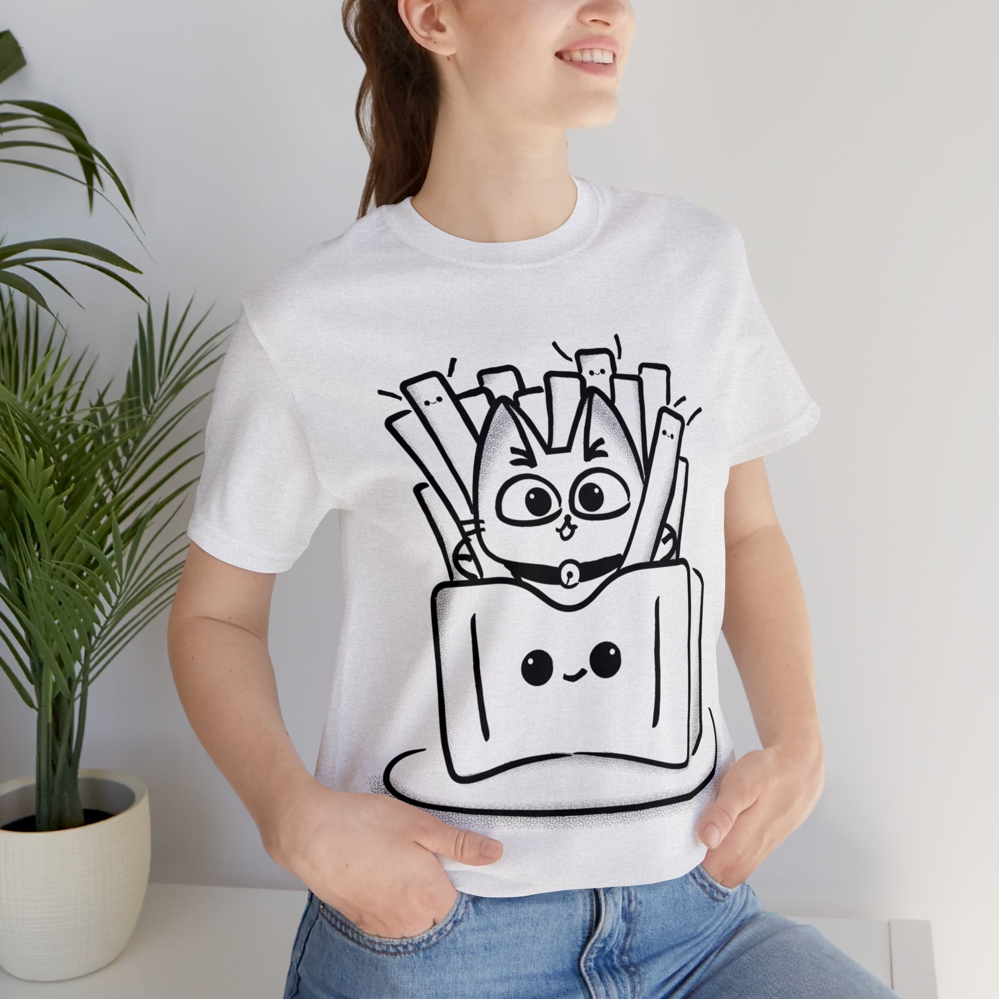Happy Fries Cat - Unisex - Tee - PlatterCats Creative