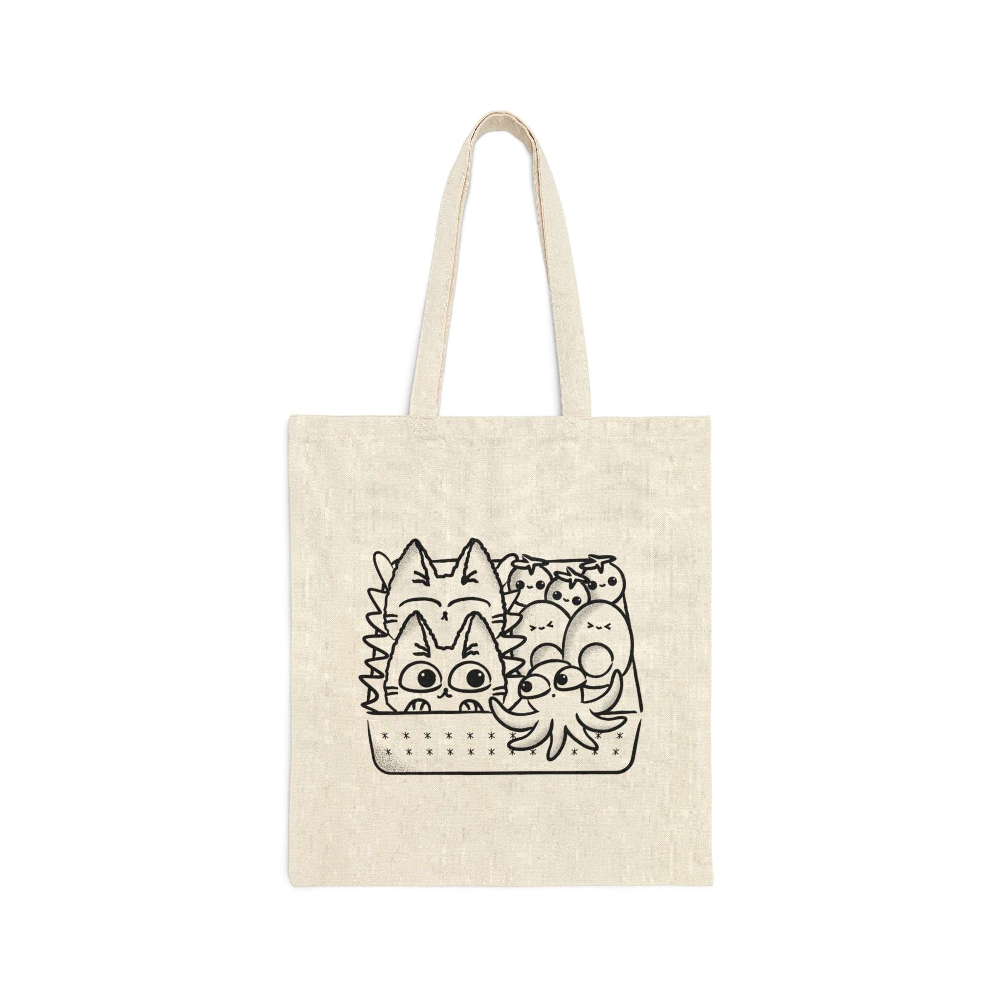Bento Box Cat - Cotton Canvas - Tote Bag - PlatterCats Creative