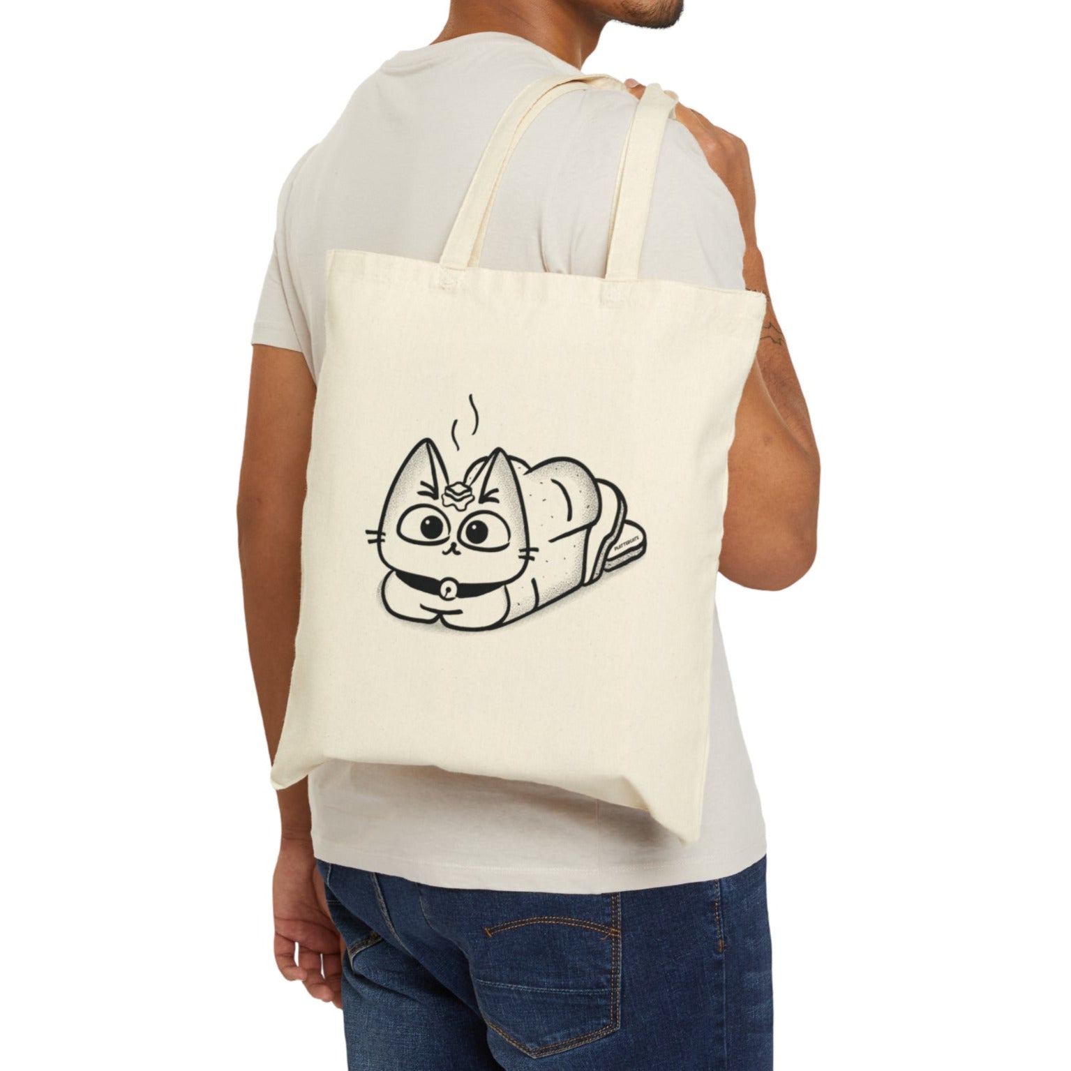 Cozy Cat Loaf - Cute Cat Tote Bag - PlatterCats Creative
