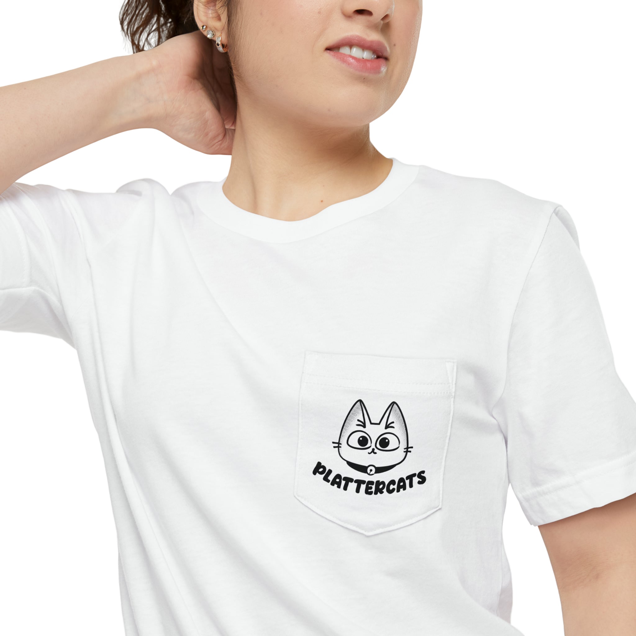 Juice Box Cat - Unisex - Pocket T-shirt - PlatterCats Creative
